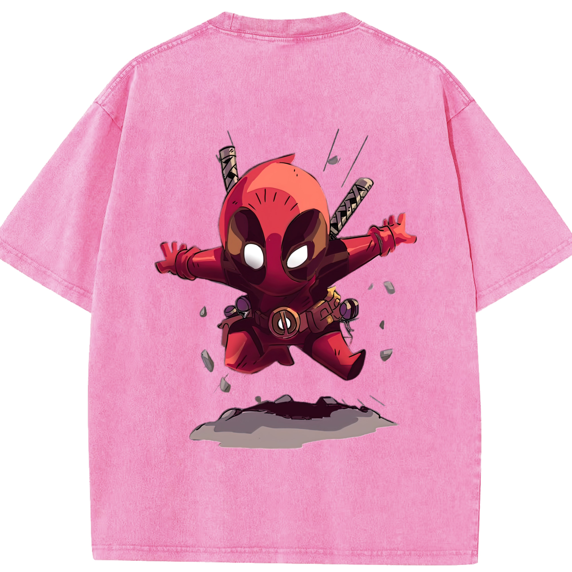 （画像用） Deadpool デッドプール 綿100% ヴィンテージ風 半袖Tシャツ（背面プリント）